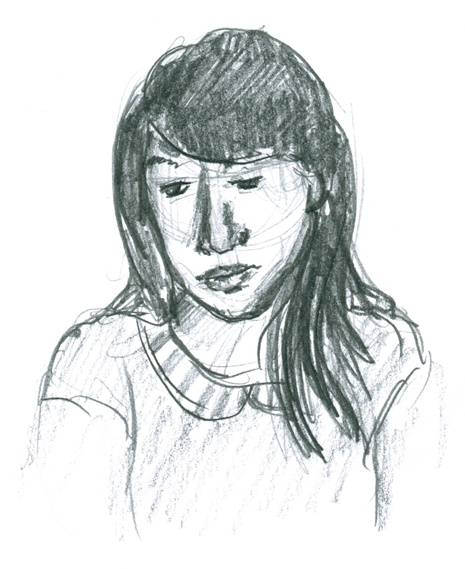 Portrait of another girl in pencil, 11.11.15