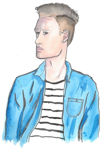 Watercolor portrait of a man