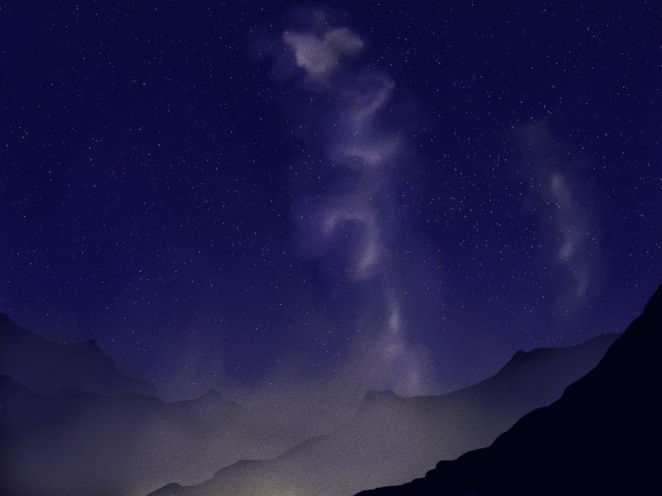 Night sky digital painting